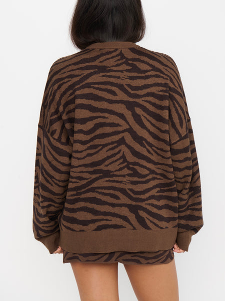 Seasons Sweater in Wild Tiger Graphic Knit