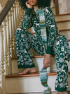 Soft Season Sweater Set in Green Combo