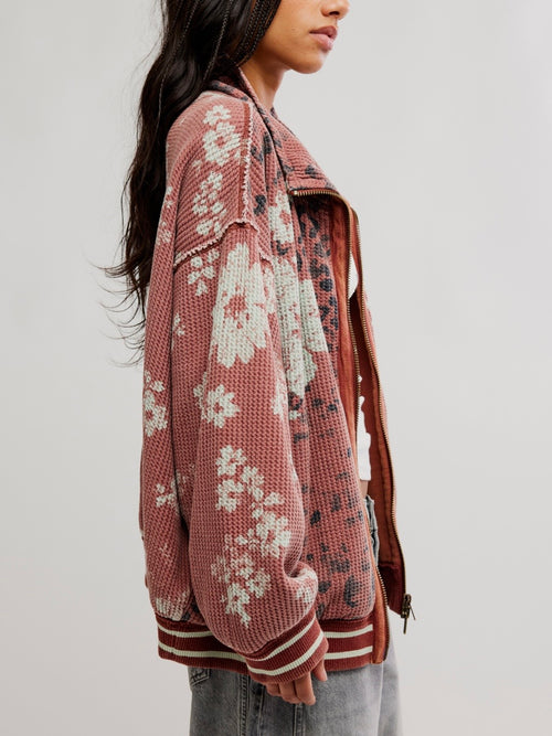 Print Mix Cardi in Whisper Pink Combo