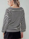 Silly Stripes Knit Top in Black & Ivory