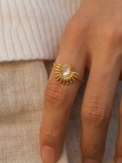 Fabienne Sun Stone Ring in White