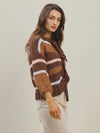 Coco Stripe Cardi in Brown