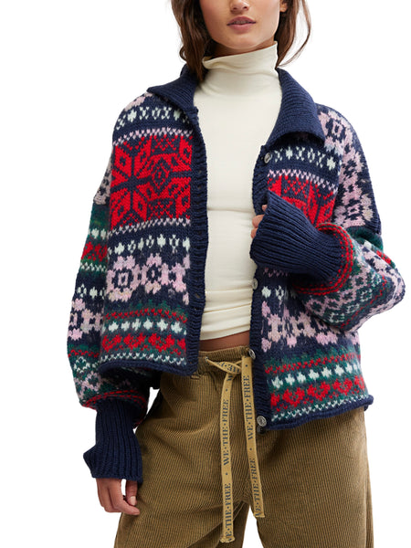 Snowdrift Cardigan in Festive Combo