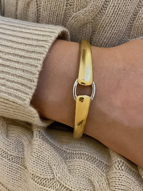 Freddy Hoop Bangle in Two Tone