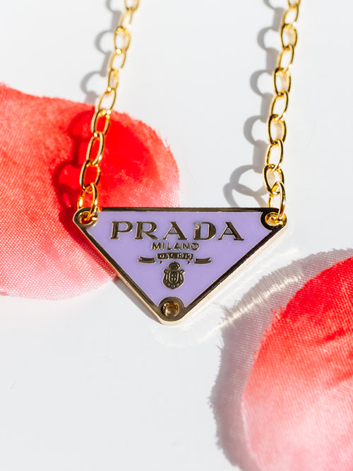 Triangle Repurposed Necklace in Lilac
