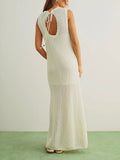 Back At It Knit Maxi Dress in White