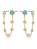Double Piercing Turquoise Earrings