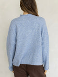Piper Mock Neck Pullover in Dusty Blue