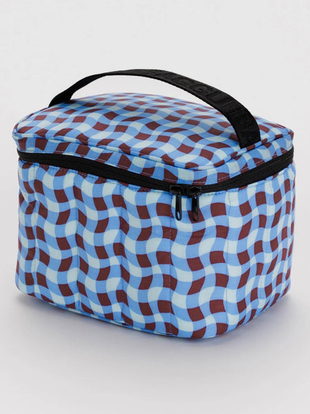 Puffy Lunch Bag in Wavy Blue Gingham