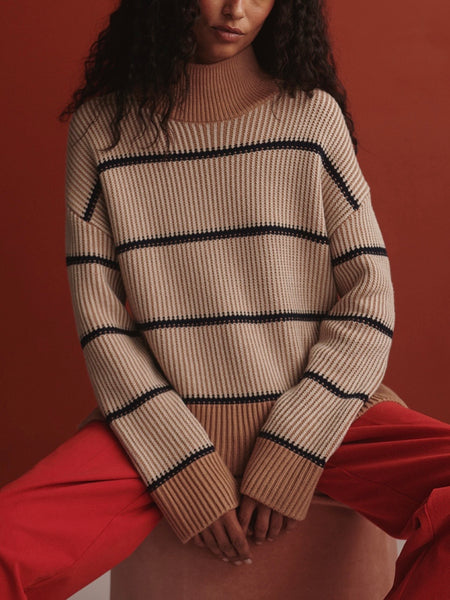 Holland Knit Sweater in Mid Tan