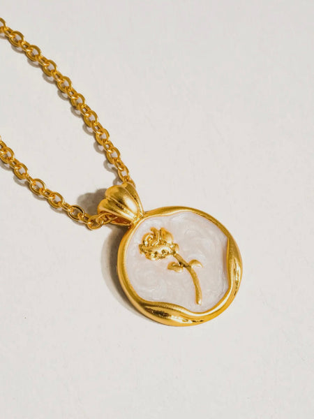 Mallory Rose Coin Pendant Necklace