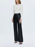 Lana Faux Leather Trouser in Slate Black