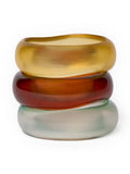 Esther Resin Bangle Set in Citron, Sage & Brown
