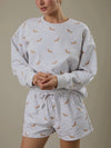 Stretched Out Sweatshirt in Doggy Print Grey