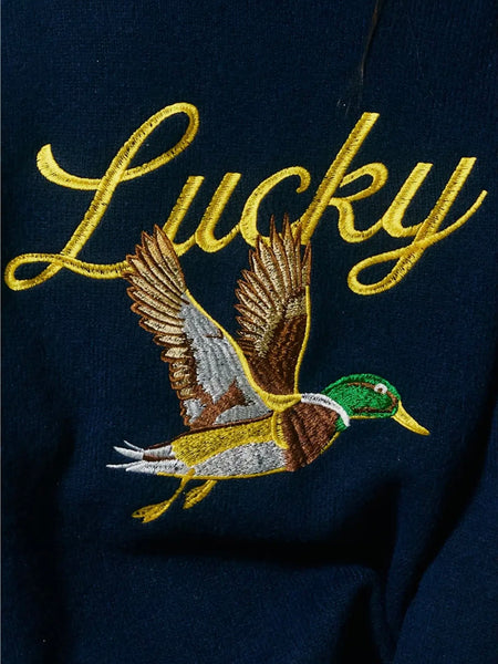 Lucky Duck Cardigan in Navy