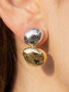 Two Tone Pebble Drop Studs
