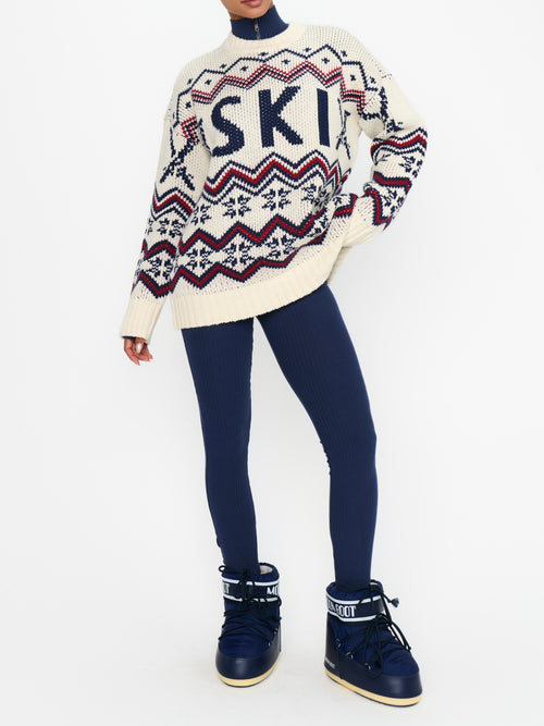 Ski In Sweater in Cream Ski Knit