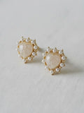 Pale Pink Heart CZ Studs