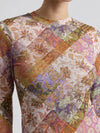 Printed Mesh Long Sleeve Top in Outpost Paisley