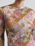 Printed Mesh Long Sleeve Top in Outpost Paisley