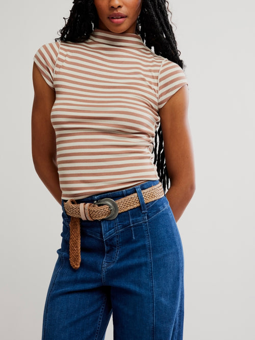 Lola Tee Stripe in Otter Combo