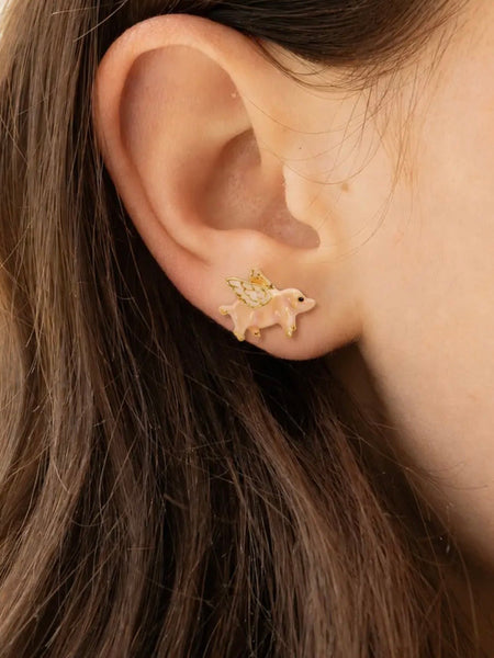 Flying Pig Stud Earrings