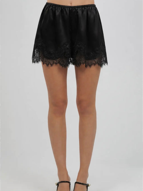 A Little Lace Never Hurt Shorts in Black