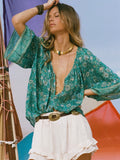 Elysian Short Sleeve Blouse in Jade
