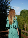 Valyria Blouse in Green Stripe
