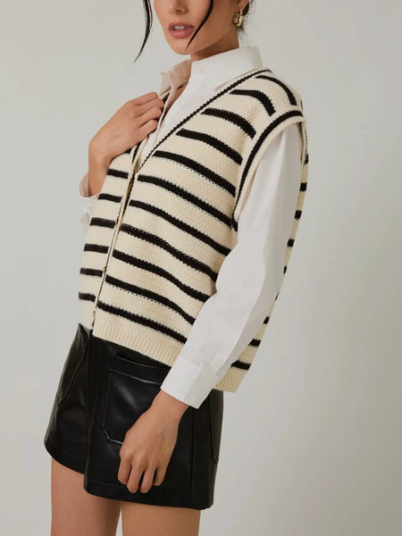 Always Classy Stripe Vest in Black & White
