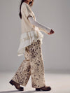 Alter Ego Wide Leg Jean in Snow Leopard