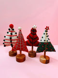 Felt Embroidered Tree in White Stitch