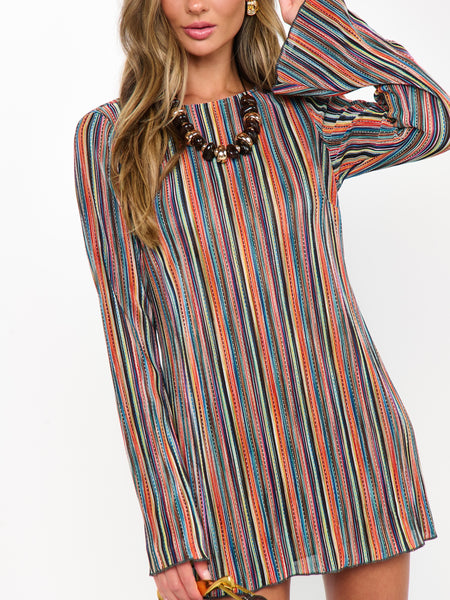Drifter Mini Dress in Sundown Stripe Knit