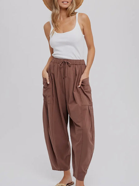 Have A Seat Harem Pants in Mocha