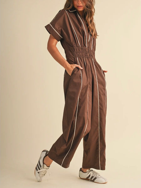 So Jealous Jumpsuit in Brown