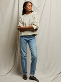 Niall Fleece Pullover in Navy Stripe