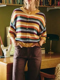 Maple Street Stripe Cardigan in Mustard