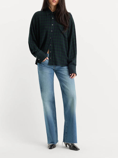 The Crinkle Easy Shirt in Forest Plaid