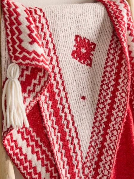 Over The Coat Shawl in Red