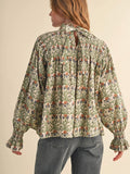 So Yoked To See You Blouse in Cream Garden