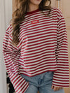 Call The Hogs Stripe Tee in Red