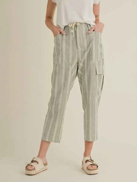 Cool in Cargo Satin Pants in Ivory