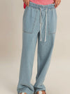 So Soft Drawstring Pants in Light Blue