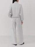 The Extra Wide Leg Pant 29.5 in Light Grey Marl