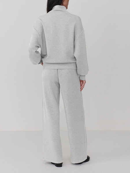 The Extra Wide Leg Pant 29.5 in Light Grey Marl