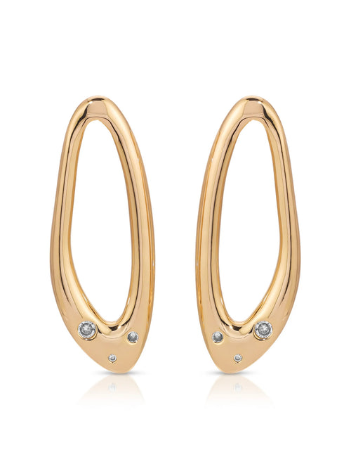 Molten Crystal Dotted Oval Earrings
