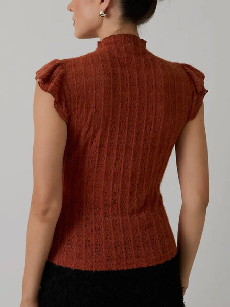 Falling for Frills Top in Rust