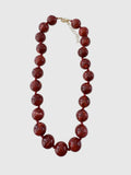 Mabry Chunky Beaded Necklace in Maroon