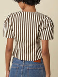 A Scoop Of Stripes Top in Brown