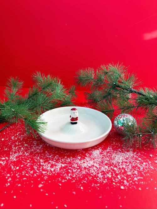 Holiday Stoneware Dish in Santa